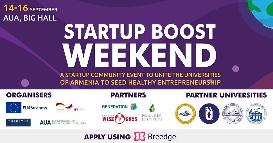 Սեպտեմբերի 14-16-ը ստարտափներին սպասում է Startup Boost Weekend-ը